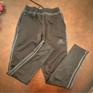 Adidas Pants in gray with side stripes. Size women’s small.